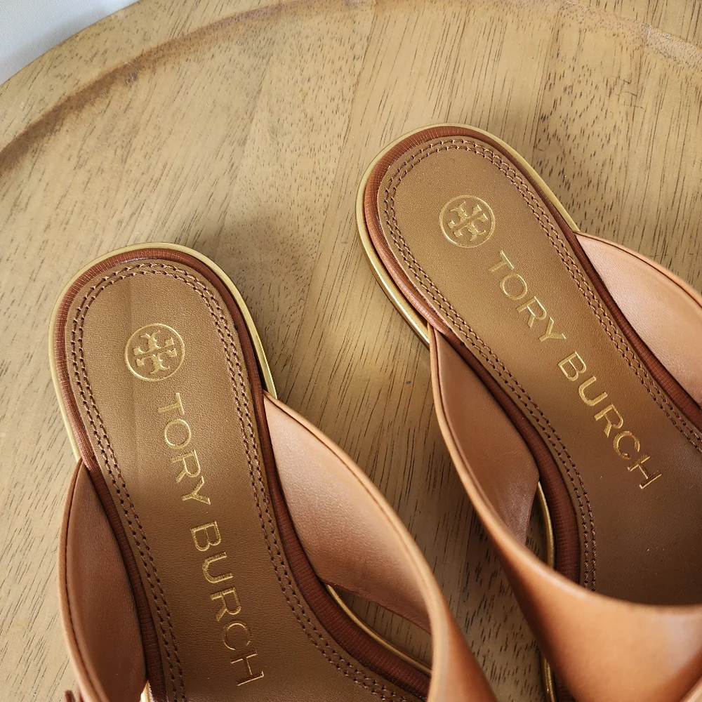 Tory Burch Delaney Ambra Sandals with Canvas Bag
